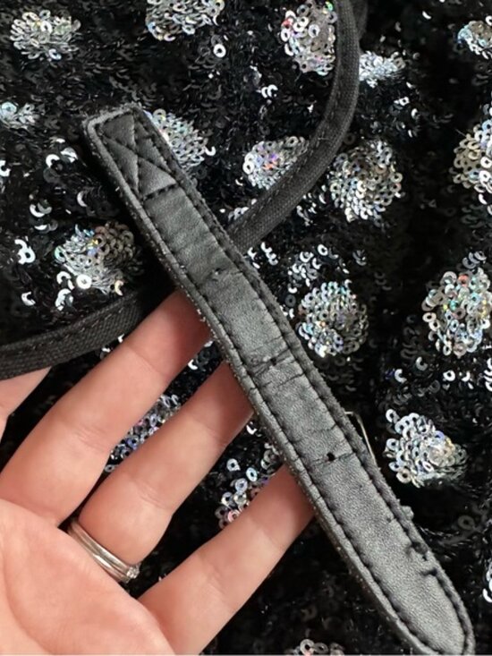 Victoria\'s Secret PINK | Black & White Sequin Polka Dot Backpack